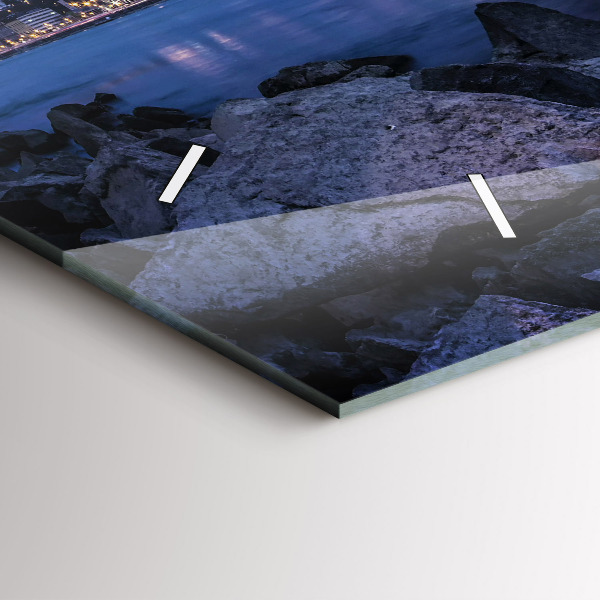 Zegar poziomy Skalisty brzeg pod mostem