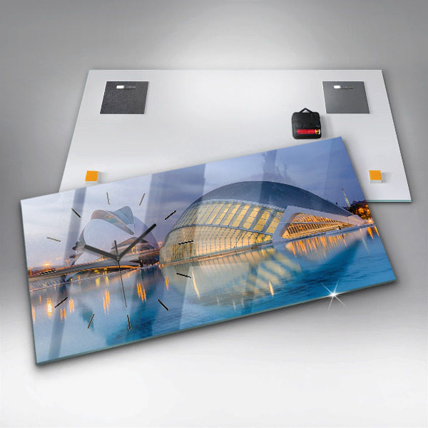 Zegar poziomy Miasto zachód słońca