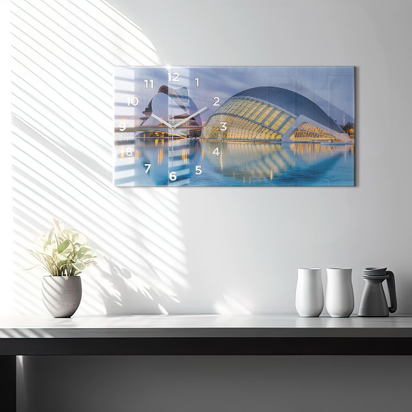 Zegar poziomy Miasto zachód słońca