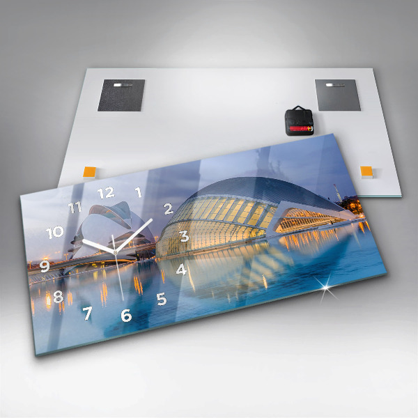 Zegar poziomy Miasto zachód słońca