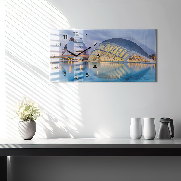 Zegar poziomy Miasto zachód słońca