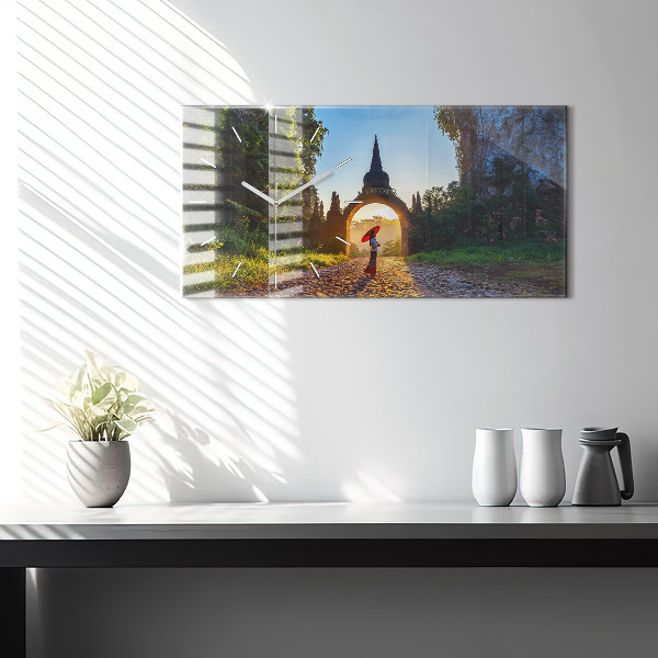 Zegar ścienny poziomy Park Surat Thani Tajlandia