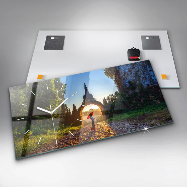 Zegar ścienny poziomy Park Surat Thani Tajlandia