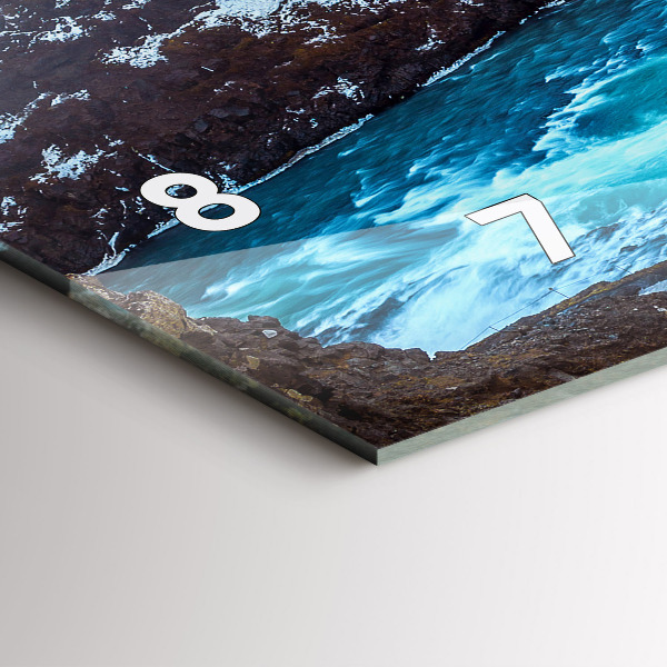 Zegar ścienny poziomy Wodospad Gullfoss na Islandii