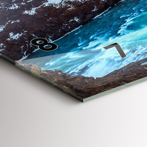 Zegar ścienny poziomy Wodospad Gullfoss na Islandii