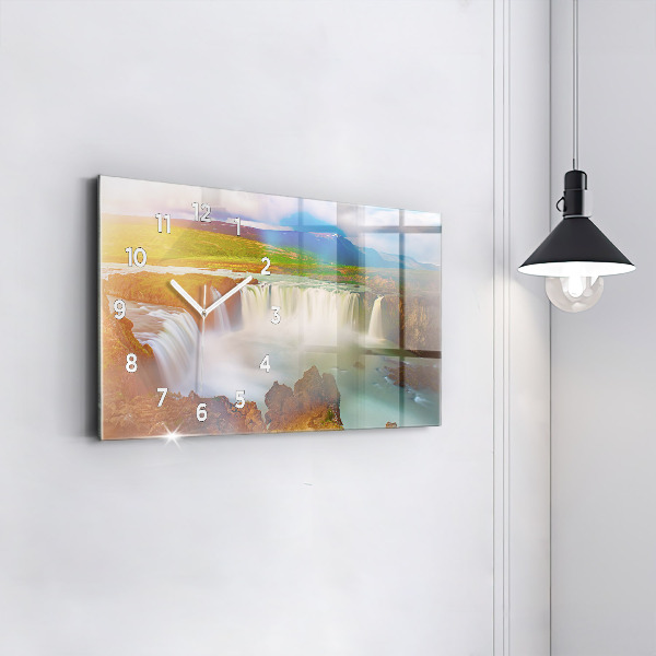 Zegar ścienny poziomy Godafoss na Islandii