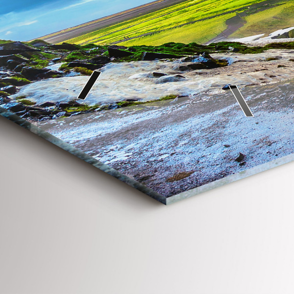 Zegar ścienny poziomy Wodospad w Islandii