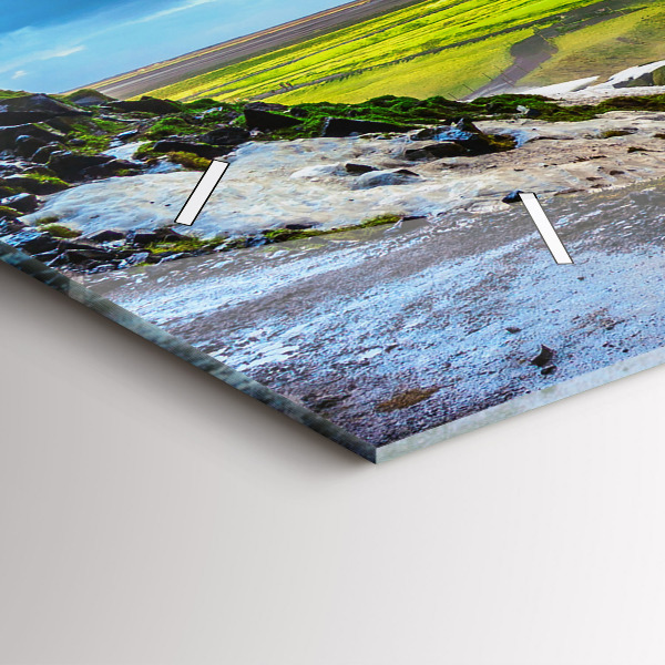 Zegar ścienny poziomy Wodospad w Islandii