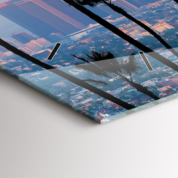 Zegar ścienny poziomy Zachód słońca Los Angeles