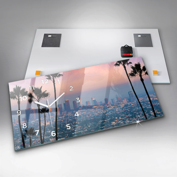 Zegar ścienny poziomy Zachód słońca Los Angeles