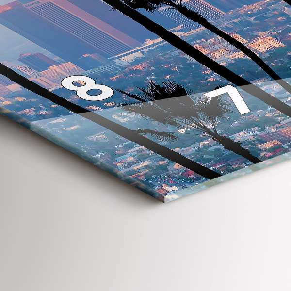 Zegar ścienny poziomy Zachód słońca Los Angeles