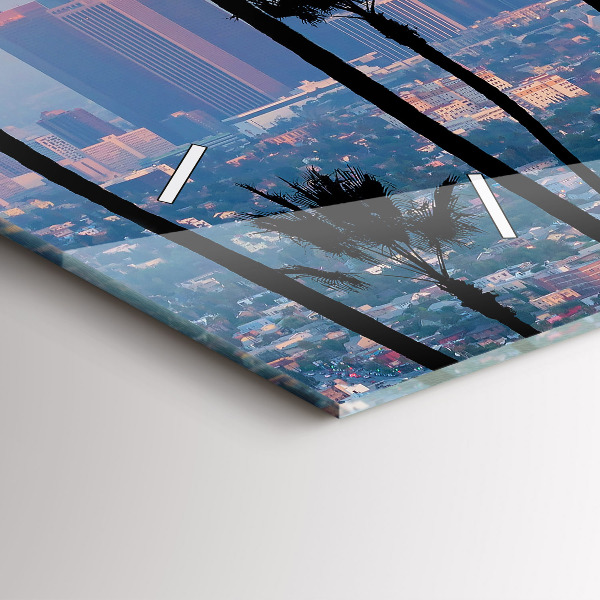 Zegar ścienny poziomy Zachód słońca Los Angeles