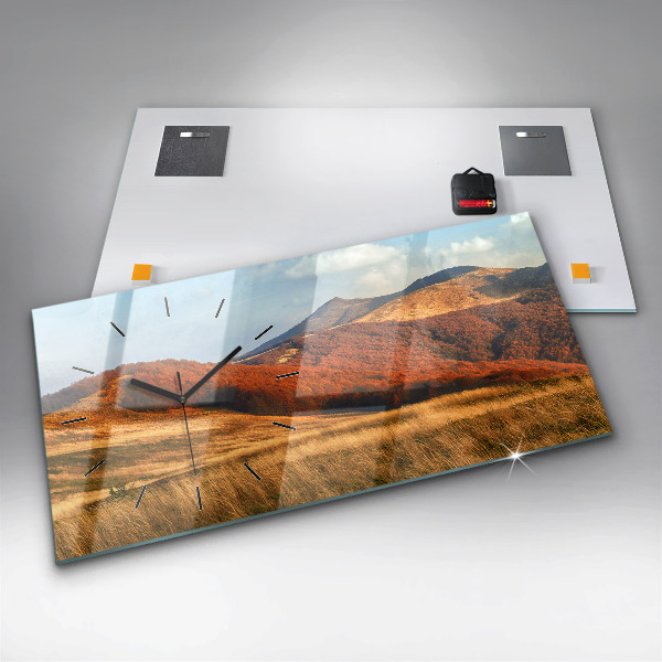 Zegar szklany poziomy Krajobraz gór jesienią