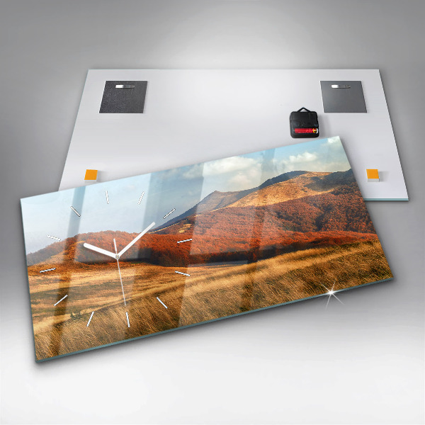 Zegar szklany poziomy Krajobraz gór jesienią