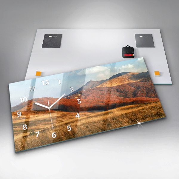 Zegar szklany poziomy Krajobraz gór jesienią