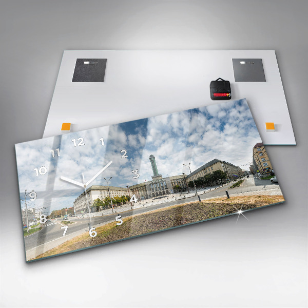 Zegar szklany poziomy Panorama miasta Ostrawa