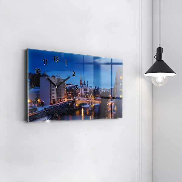 Zegar ścienny poziomy Panorama miasta Pilzno