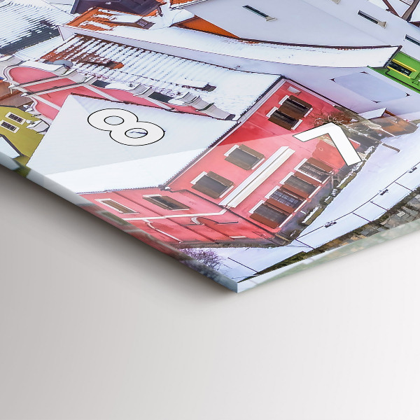 Zegar szklany poziomy Panorama miasta w zimie