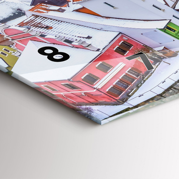 Zegar szklany poziomy Panorama miasta w zimie