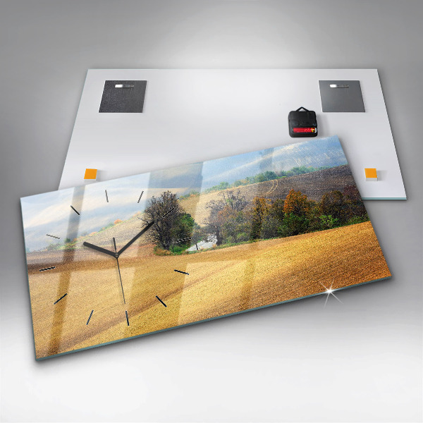 Zegar ścienny poziomy Morawy wiejski Krajobraz