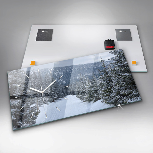 Zegar szklany poziomy Czeskie Karkonosze w zimie