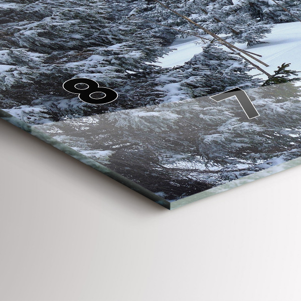 Zegar szklany poziomy Czeskie Karkonosze w zimie