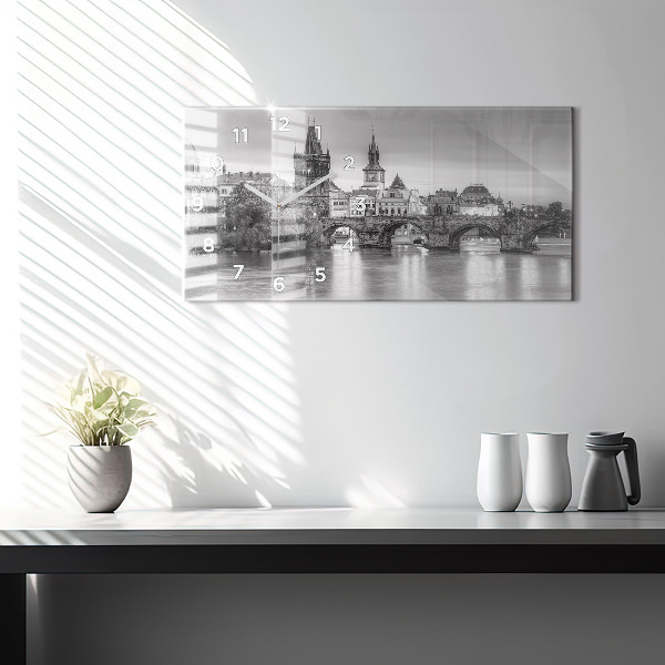 Zegar ścienny poziomy Widok na Most Karola Praga