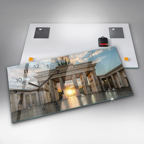 Zegar ścienny poziomy Brama Brandenburska w Berlinie