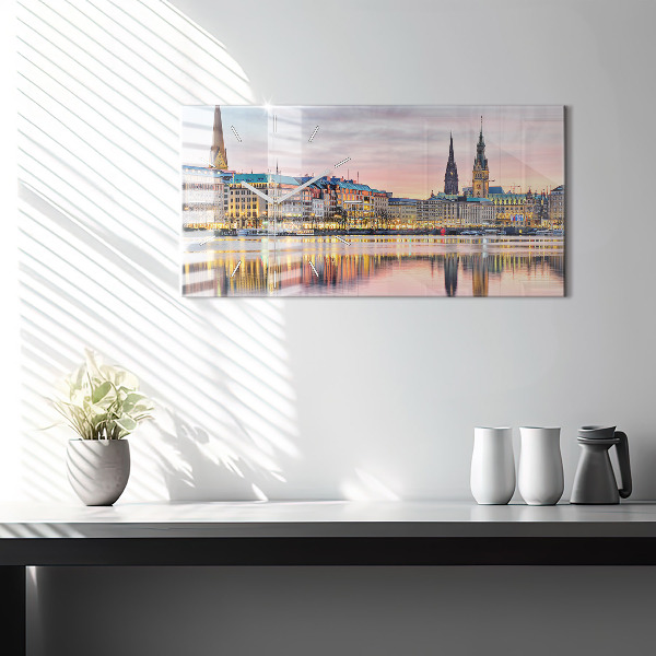 Zegar ścienny poziomy Alster w Hamburgu