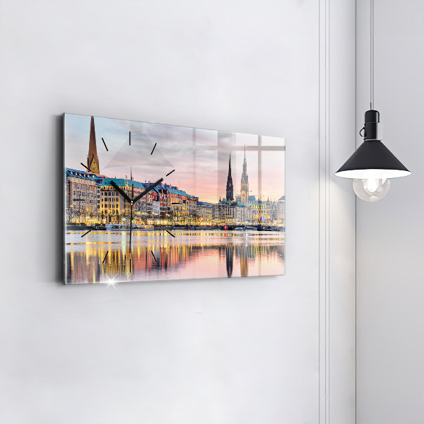 Zegar ścienny poziomy Alster w Hamburgu
