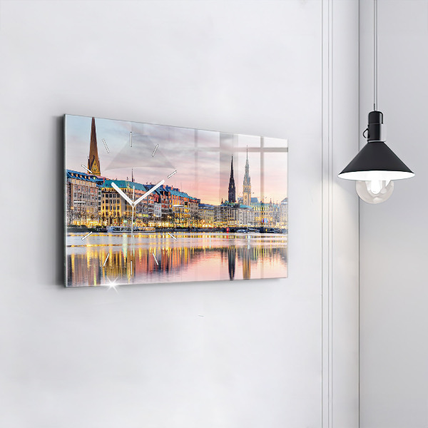 Zegar ścienny poziomy Alster w Hamburgu