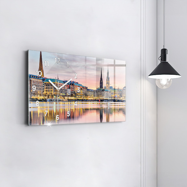 Zegar ścienny poziomy Alster w Hamburgu