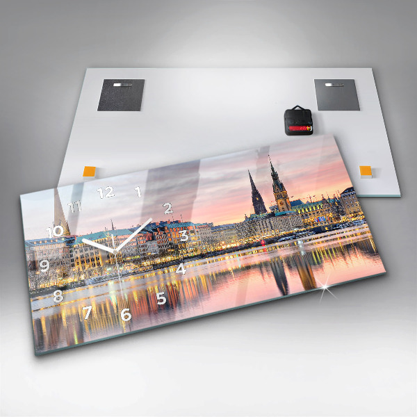 Zegar ścienny poziomy Alster w Hamburgu