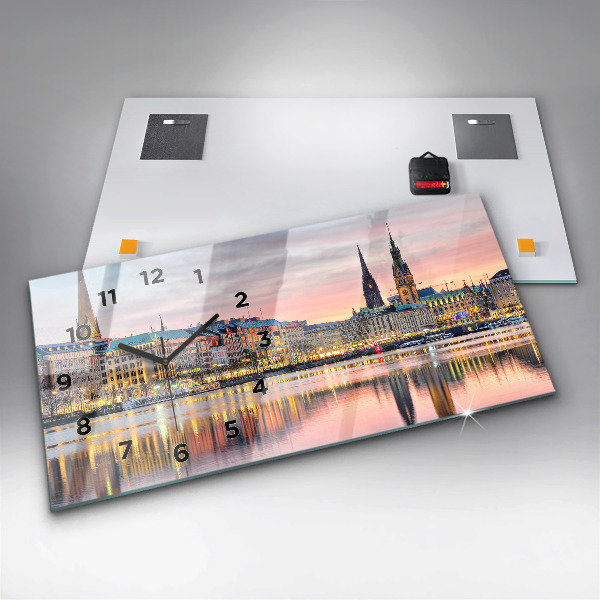 Zegar ścienny poziomy Alster w Hamburgu