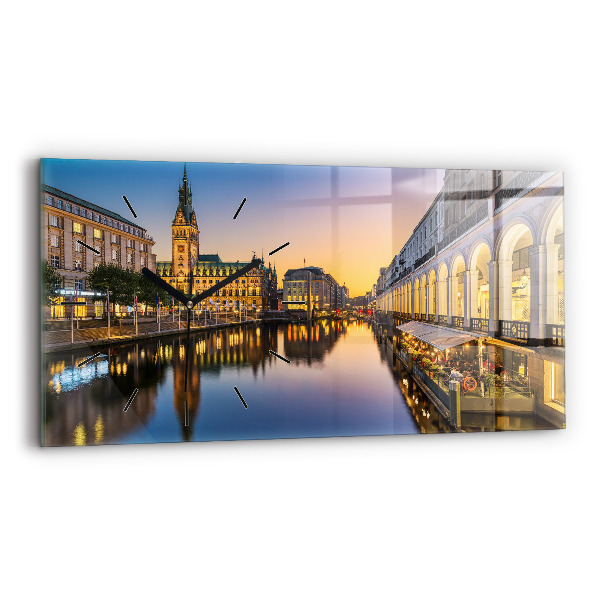 Zegar szklany poziomy Ratusz w Hamburgu