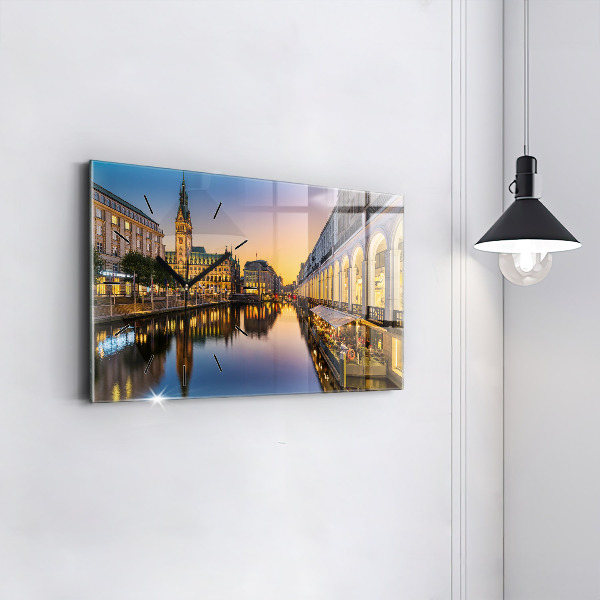 Zegar szklany poziomy Ratusz w Hamburgu