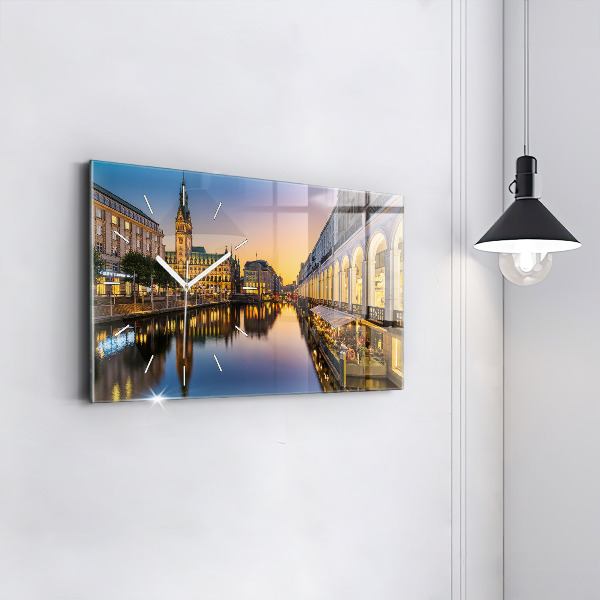 Zegar szklany poziomy Ratusz w Hamburgu