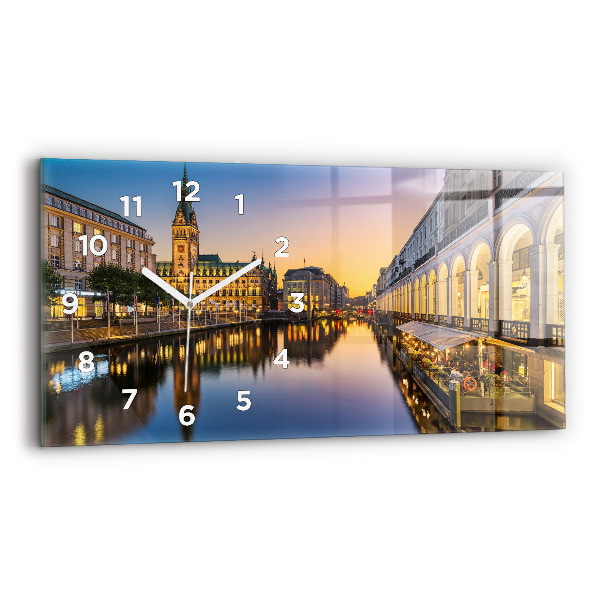 Zegar szklany poziomy Ratusz w Hamburgu