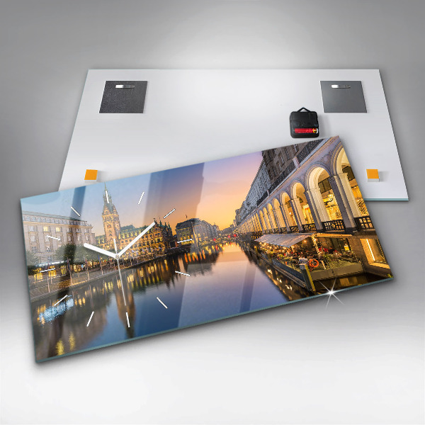 Zegar szklany poziomy Ratusz w Hamburgu