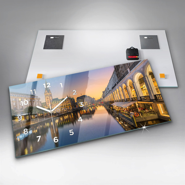 Zegar szklany poziomy Ratusz w Hamburgu