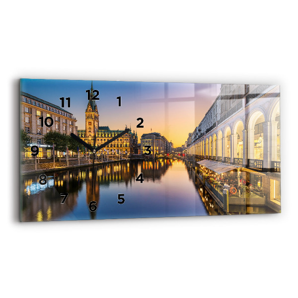 Zegar szklany poziomy Ratusz w Hamburgu