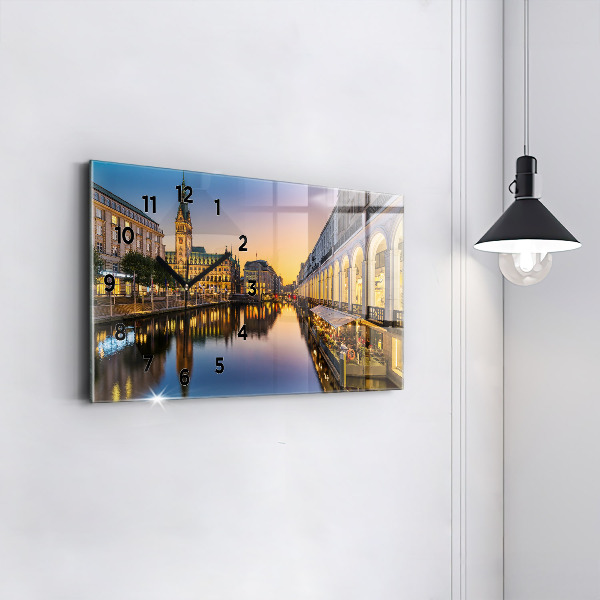 Zegar szklany poziomy Ratusz w Hamburgu