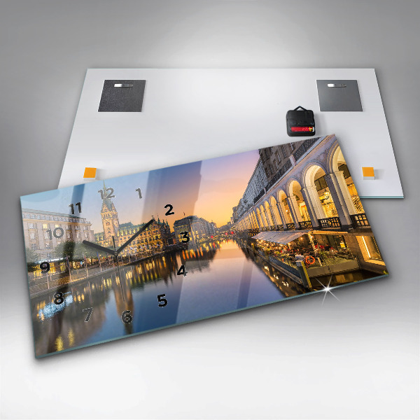 Zegar szklany poziomy Ratusz w Hamburgu