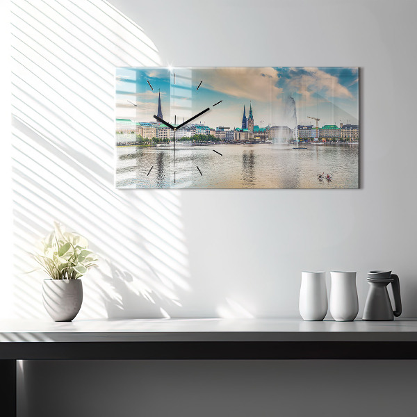 Zegar ścienny poziomy Binnenalster w Hamburgu