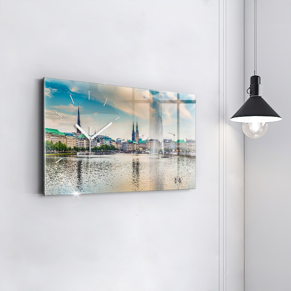 Zegar ścienny poziomy Binnenalster w Hamburgu