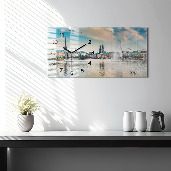 Zegar ścienny poziomy Binnenalster w Hamburgu