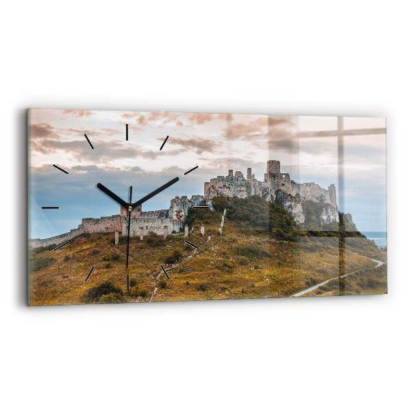 Zegar ścienny poziomy Zamek Spiski na Słowacji