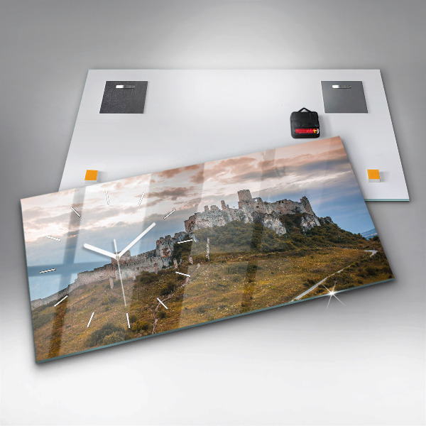 Zegar ścienny poziomy Zamek Spiski na Słowacji