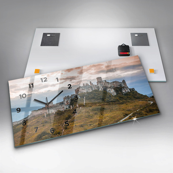 Zegar ścienny poziomy Zamek Spiski na Słowacji