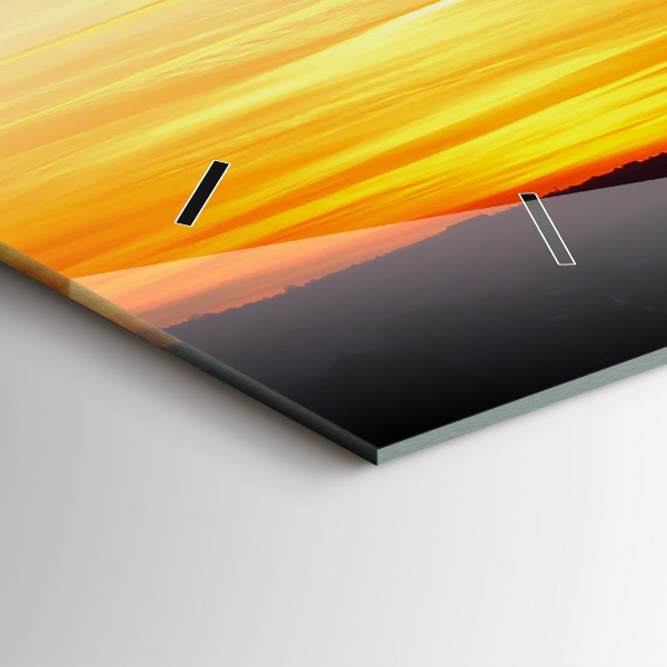 Zegar szklany poziomy Budynek i zachód słońca